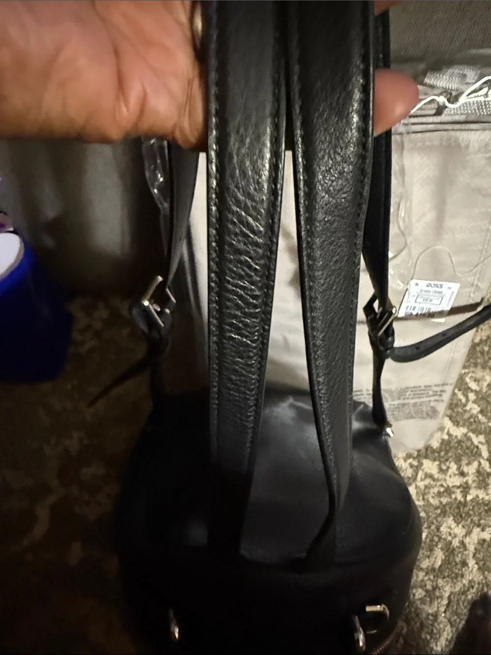 kate spade Black Pebbled Leather Mini Backpack with Gold Hardware